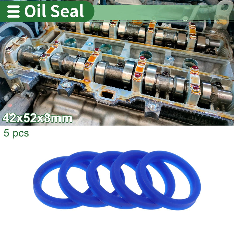 Make Model Oil Seal Rotary Shaft Seal TPU 42x52x8mm High Pressure Blue 5 Pcs
