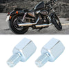 Motorcycle 2 x 8mm RH to 8mm RH Rearview Mirror Adapters Silver Tone