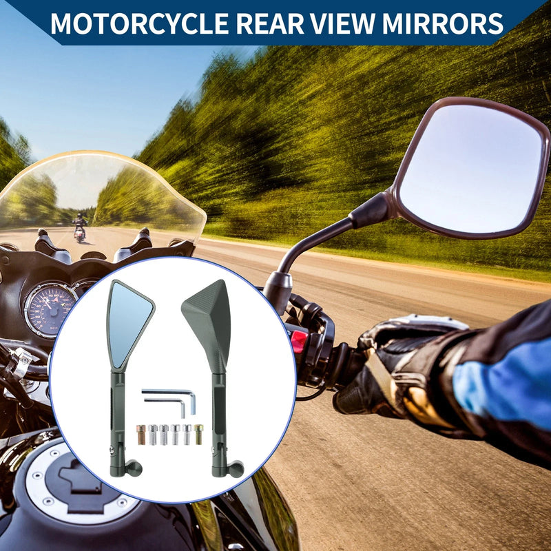 Car M8/M10 Triangle Shape Rear View Mirrors Aluminum Alloy