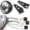 7" 35W Motorcycle Headlight Turn Signal Light w/ Bracket Mount
