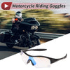 Set Motorcycle Riding Goggles Light Blue Lens Black Frame PC TPU