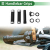 Motorcycle 7/8 22mm Hand Grips Black Silver Tone