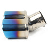 Car Stainless Steel Dual Exhaust Pipe Tail Muffler Tip (Blue)