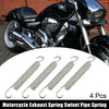 Motorcycle 4x Exhaust Pipe Spring 80mm 3.15in Stainless Steel Silver Tone