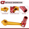 Bosuer M5 Folding Motorcycle Gear Shifter Lever Gold Tone Red Silver Tone