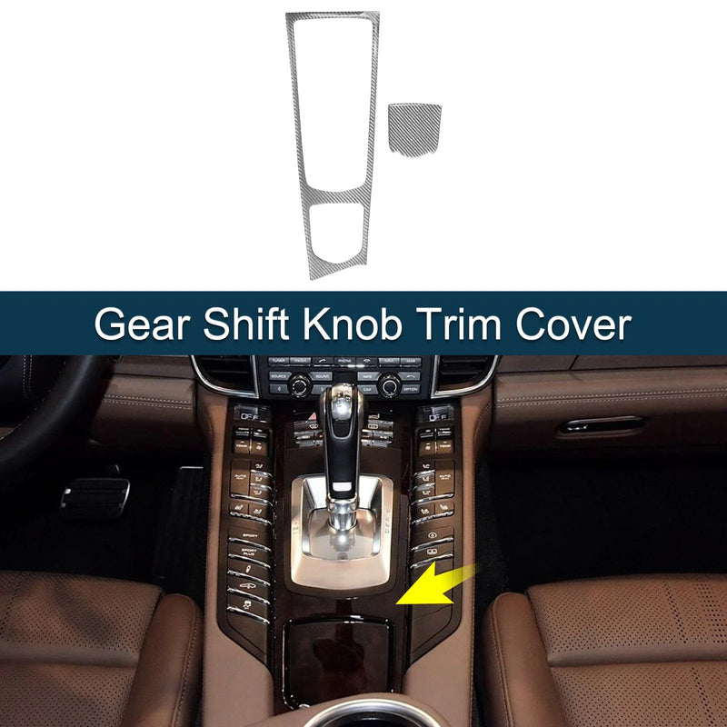Porsche Panamera (2010-2016) Silver Tone ABS Gear Shift Knob Cover Sticker