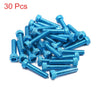 Motorcycle Car 30pcs Blue M6 x 30mm Hex Socket Fasteners Bolts Screws