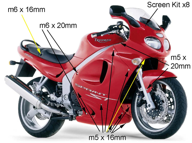 Triumph Sprint ST Stainless Fairing & Screen Bolt (1999–2004)