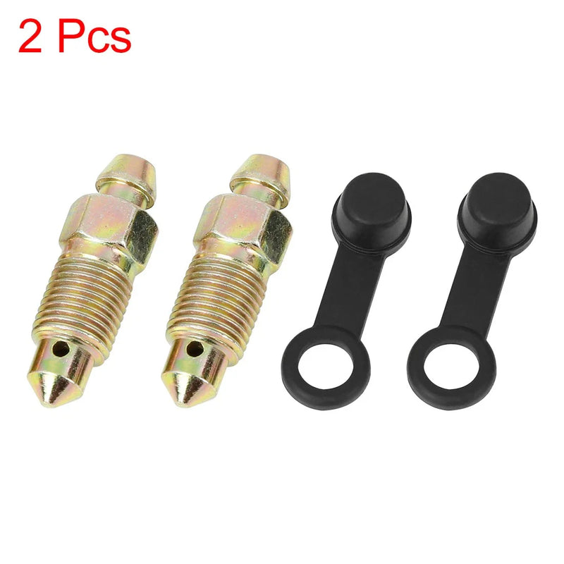 Motorcycle 2 x Banjo Bolt Bleeder Screw with Cap
