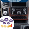 Dodge RAM (2013-2017) Purple 5 Pcs AC Gear Shift Headlight Media Knob Cover
