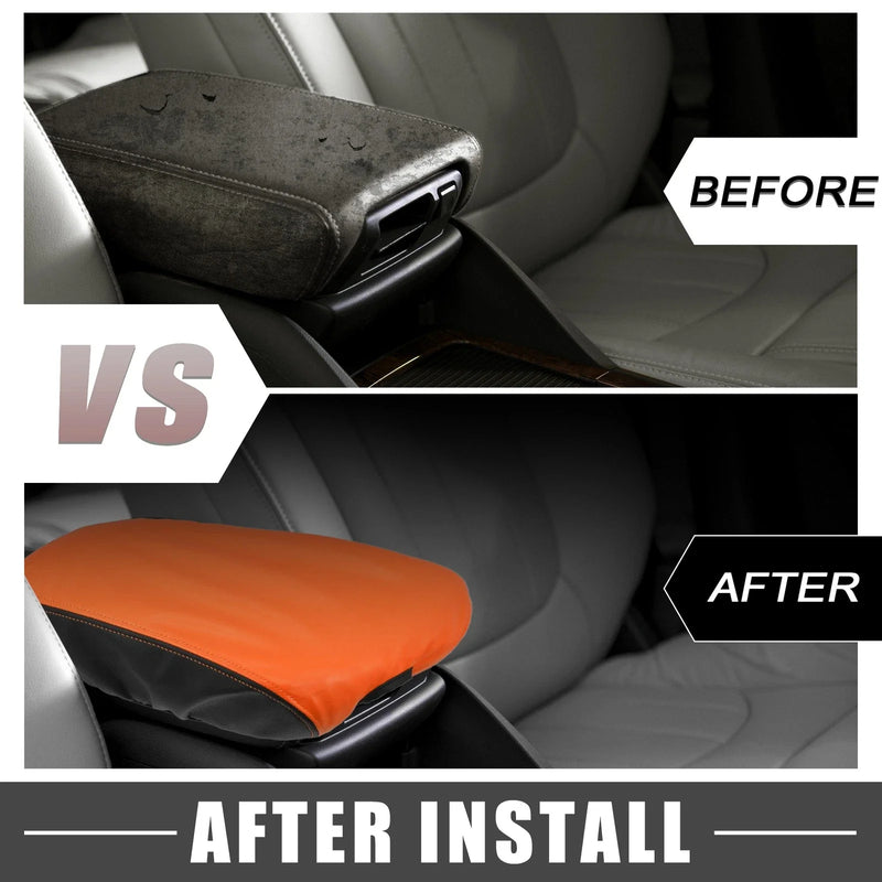 Dodge Charger (2015-2022) Black Orange Car Center Console Armrest Pad Cover