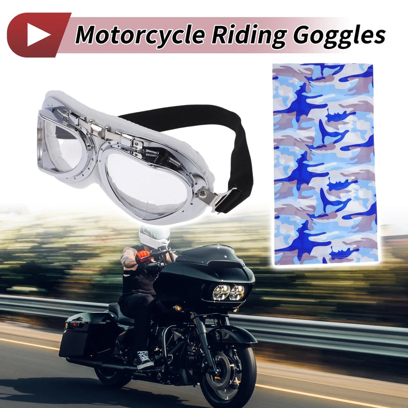 Goggles 1 x Motorcycle Goggles Transparent Lens Frame PU Cycling Sunglasses