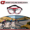 1 Pc Motorcycle Riding Goggles Clear Lens Red Silver Tone Frame PC PU Sponge