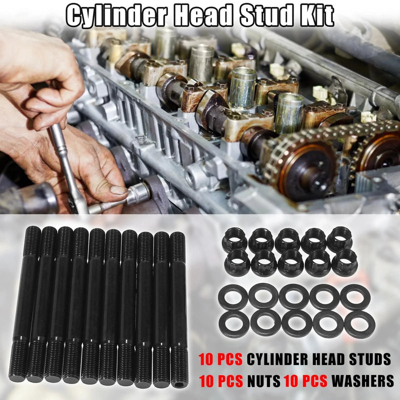 Mitsubishi EVO8 EVO9 Eclipse Black Metal Cylinder Head Stud Kit (1994-2019)