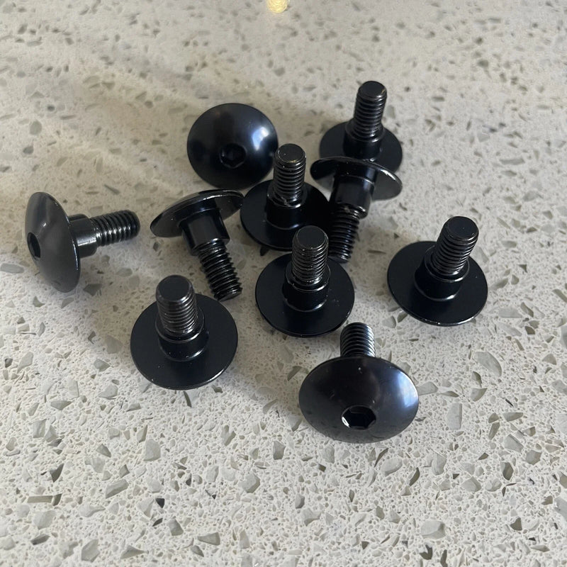 10 x Aluminium Noir Tête de fourche Boulon m6 X 16mm+6mm Épaule Pas Moto Vis
