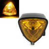Harley Motorcycle Chopper Bobber Amber Triangle Headlight Lamp (12V)