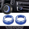 Toyota RAV4 2 x Blue Climate Control Knob Ring Cover (2019–2021)