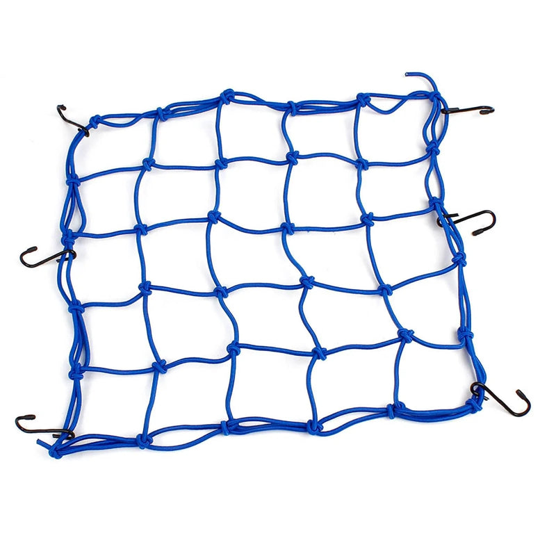 Motorcycle Blue Nylon Rubber 6 Hook Luggage Package Cargo Flexible Net