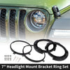 Jeep Wrangler 7 Inch Round Headlight Mounting Bracket Ring Set (2007-2018)