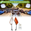 Motorcycle Prismatic Orange Aluminum M8/M10 1 Set Rear View Mirrors