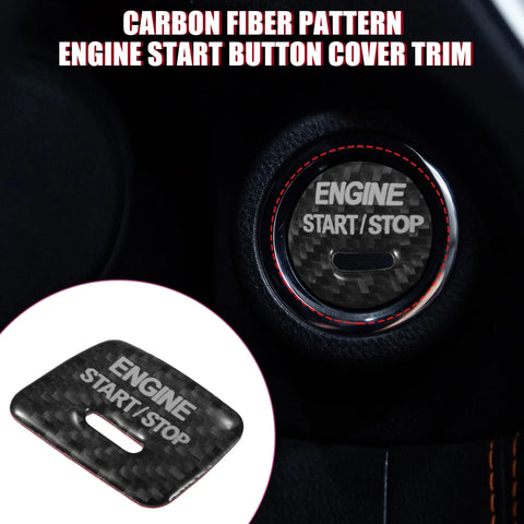 Chevrolet Black Carbon Fiber Pattern Engine Start Stop Button Cover Sticker