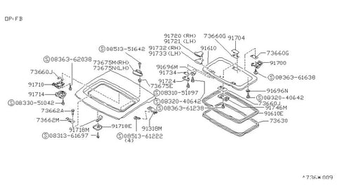 NISSAN SILVIA S13 240SX 1 x Weather Strip Sunroof Frame