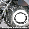 Motorcycle Brake Line Oil Hose Pipe with Spring Protection 220cm Black 1 Set
