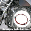 Motorcycle 80cm 31.50" 10mm Braided Brake Clutch Hoses Red Fittings