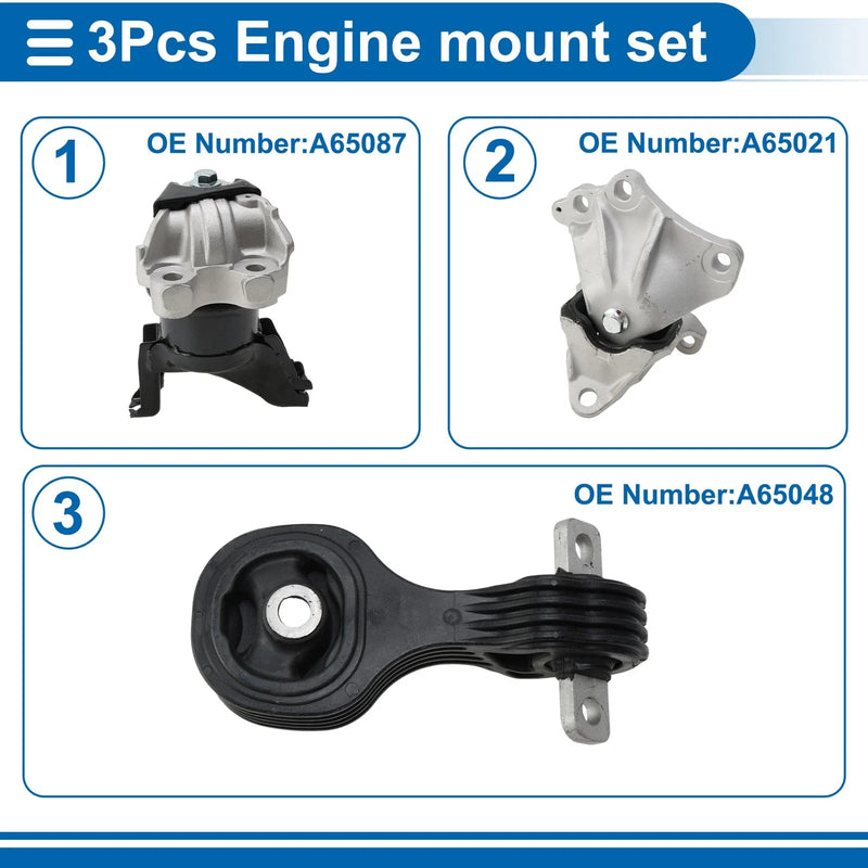Honda Civic 3 x Engine Motor Mounts (2012-2015)