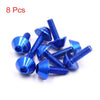 Motorcycle 8pcs / M6 x 15 / Hex Socket Head Bolts Screws Blue Aluminum Alloy