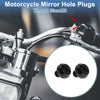 Motorcycle 2 x Right Hand M8x1.25 Mirror Hole Plugs & Screws Black