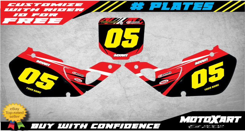 Honda CR 125 (1998-1999) - Digger Style Stickers Custom Number Plate Decals