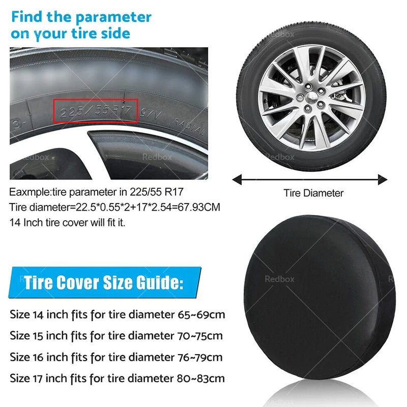 Universal Tire Diameter 80-83cm 17" Spare Wheel Cover (32")