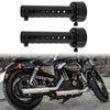 Motorcycle 2pcs 48mm Universal Exhaust Silencer Muffler Pipe Black