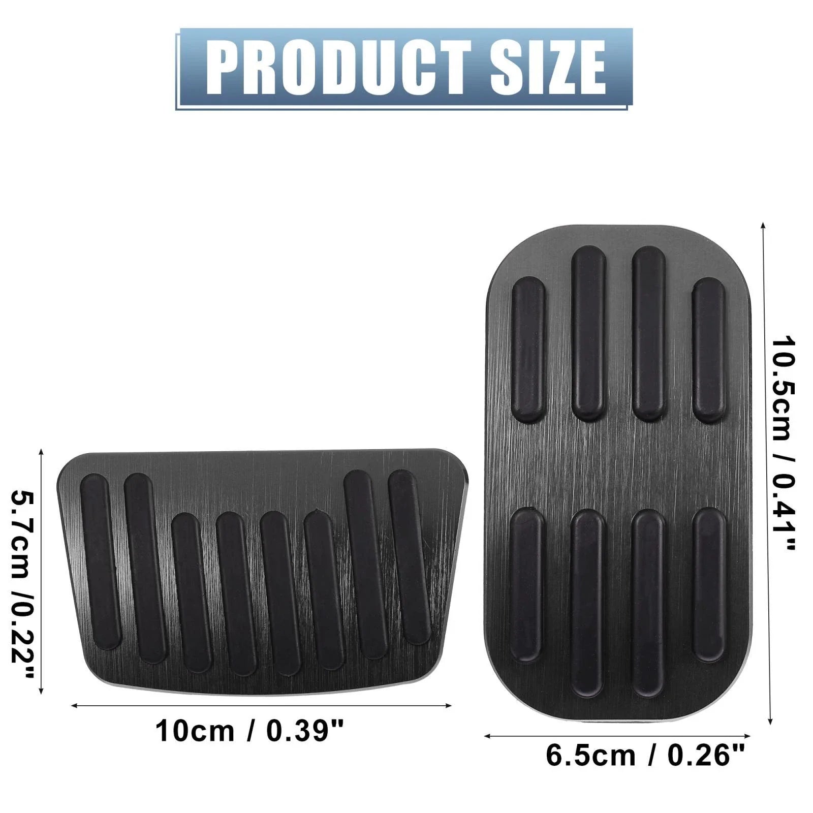 2 x Gas Pedal Brake Pad Covers Anti-Slip for Toyota C-HR (2016-2018) Black