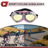 Set Motorcycle Riding Goggles Yellow Lens Pink Frame PC Cycling Sunglasses