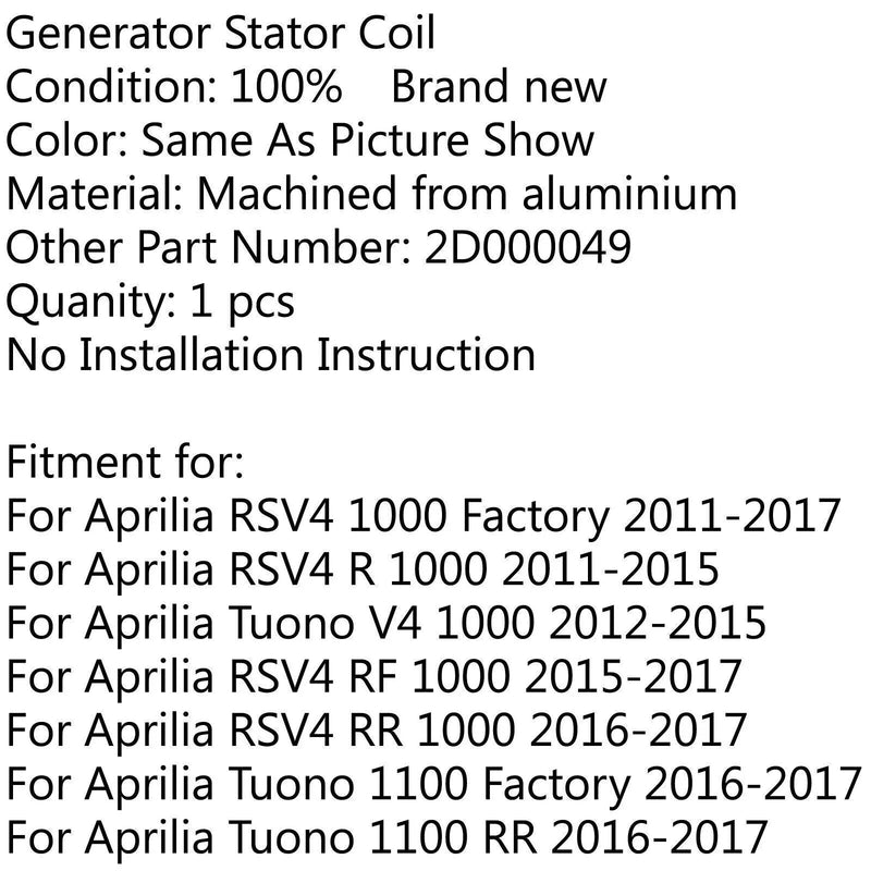 Aprilia RSV4 R 1000, Tuono 1100 RR / Factory Stator Coil (2011-2015)