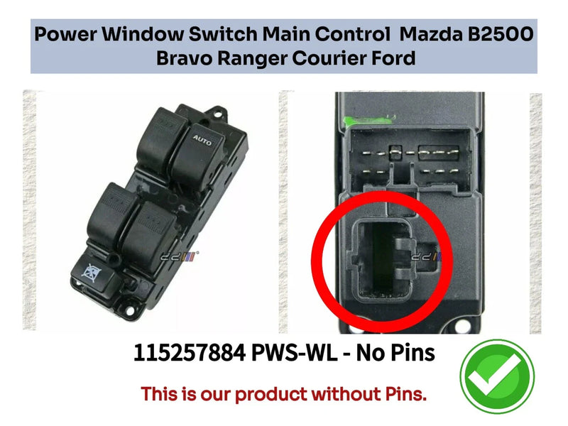 Mazda B2500, Bravo, Ranger, Courier Power Window Switch (1998-2006)