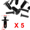 Mercedes Benz Bumper & Fender 5 x Black Plastic Rivet Clips