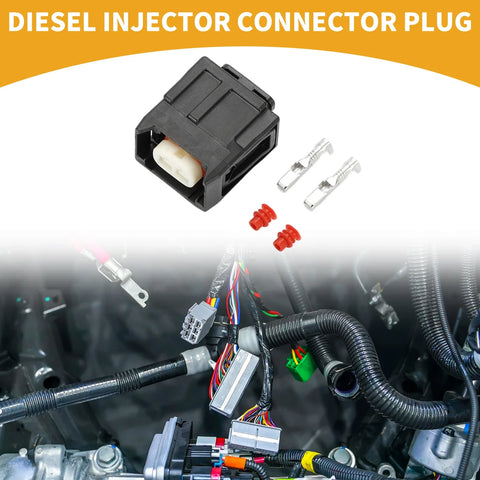 Toyota 2 x Pin Diesel Injector Connector Plug Plastic Black