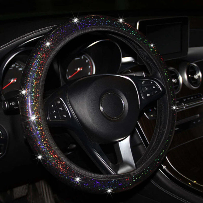 Car SUV 15" Diamond Bling Steering Wheel Cover (Fits Most Models)