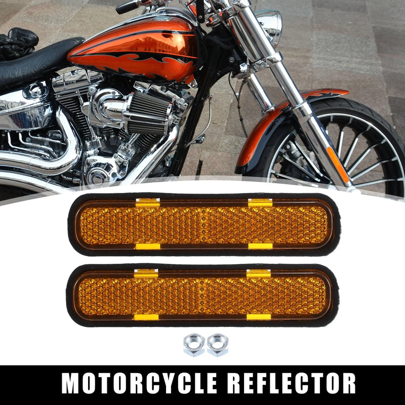 Car 2 x M5x0.8 Orange Universal Rectangular Screw Reflective Warn Reflector