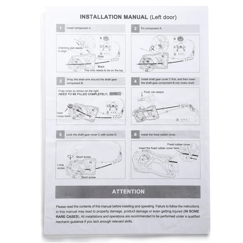 Toyota Sienna Left Side Power Sliding Door Control Cable (2004-2020)