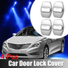 Hyundai Kia Silver Tone 4 x Car Door Lock Latch Covers