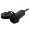 Power Socket Dual USB-A Flush Mount Black Waterproof Cover 12V/24V