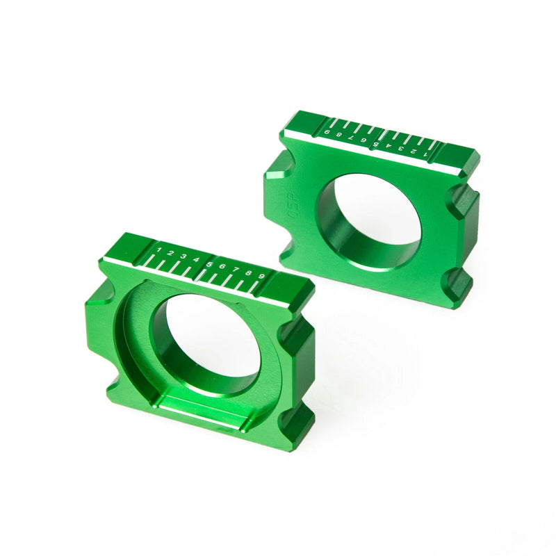 Kawasaki KX125 KX250 KX250F KX450F Billet Rear Axle Blocks (2003-2015)