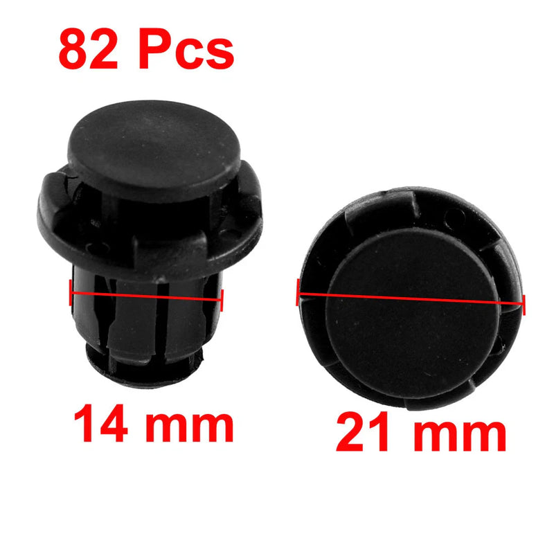 Ford 82 Pcs Plastic Push Type Bumper Retainer Clips 14mm