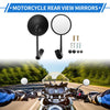Motorcycle Rear View Mirrors Round Shape Handlebar Mirrors Black 1x