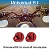 Motorcycle Left Hand M10x1.25 Motorcycle Mirror Hole Plugs Red Screws
