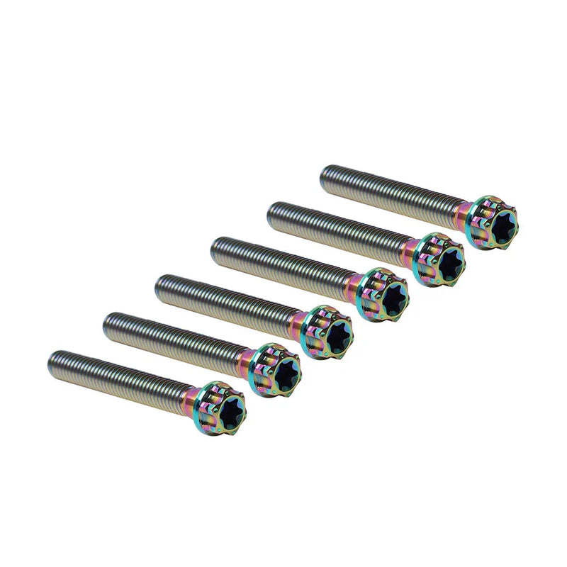 Motorcycle Bike 6pcs M6x50mm Titanium Torx Head Flange Screws